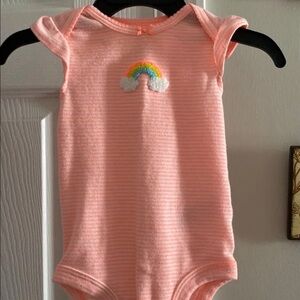 Carter's Pink Bodysuit with Rainbow Design X2